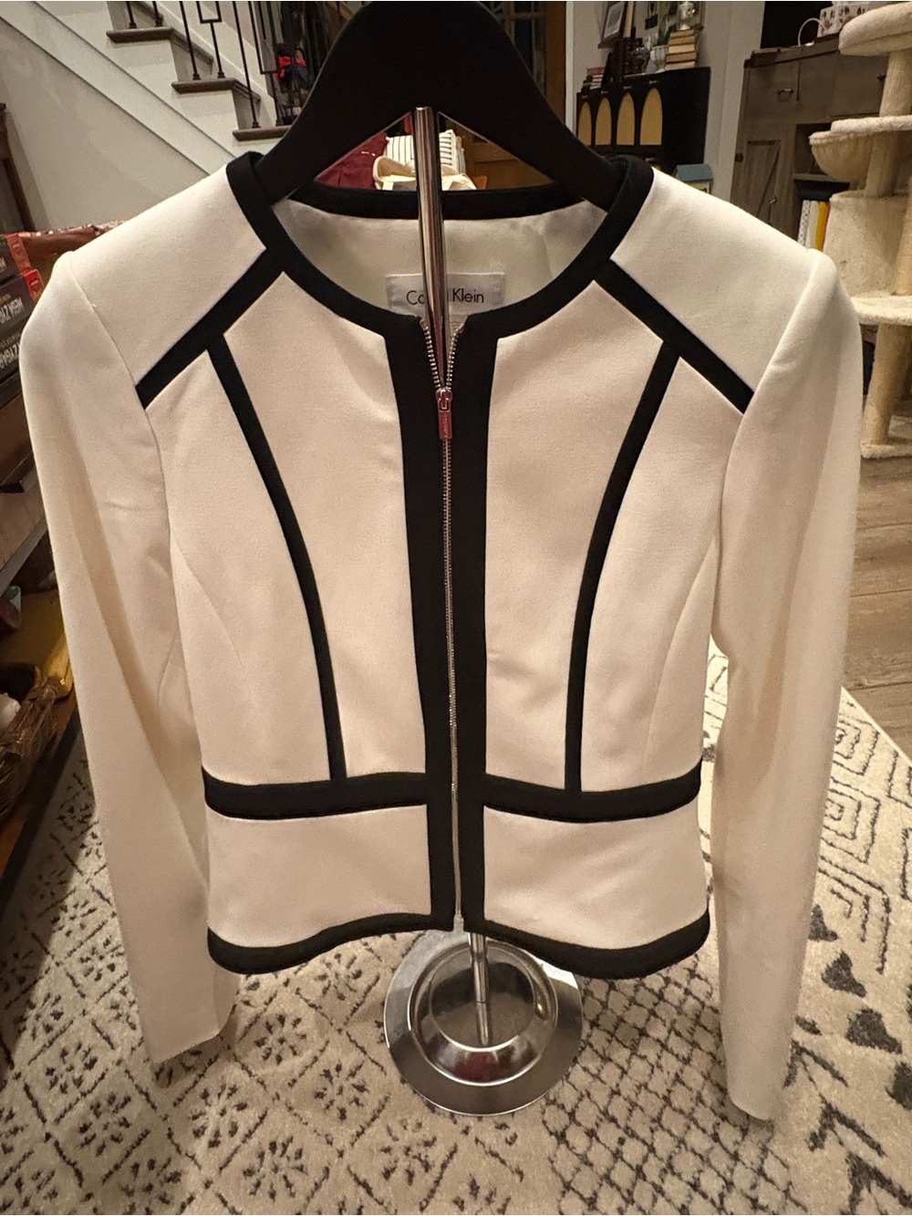 Calvin Klein Cream Jacket with Black Trim